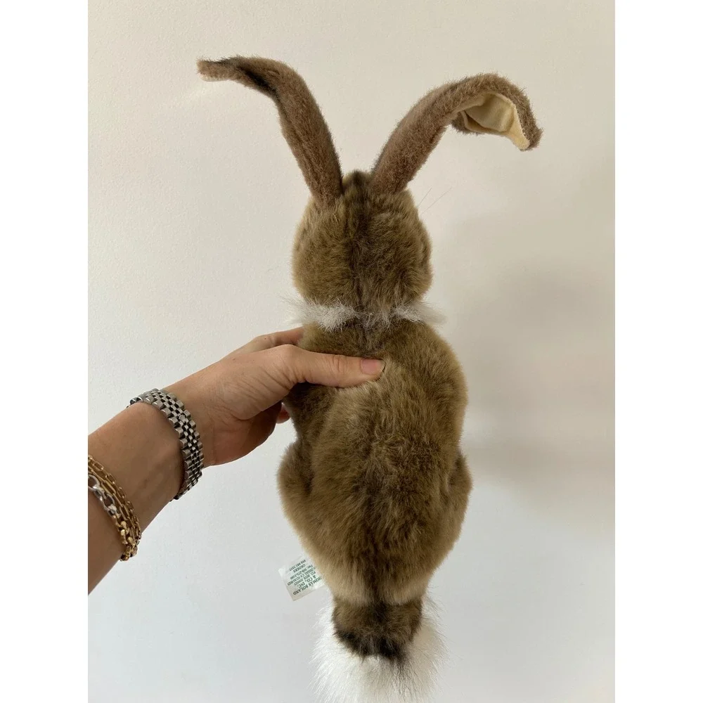 Vtg. Hansa Rabbit Bunny Plush Toy‎ Realistic Brown White Tail Thomas Boland